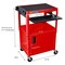 Luxor Office Multipurpose Height Adjustable Metal A/V Utility Cart with Pullout Keyboard Tray and Cabinet
